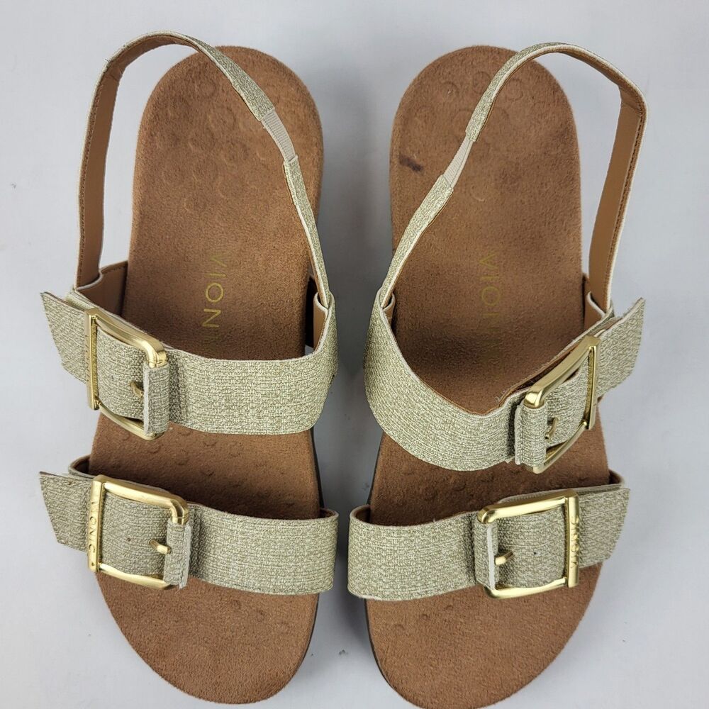 Vionic Women's Reese Oatmeal Beige Synthetic  Slingback Sandals Size 8 - Picture 8 of 10